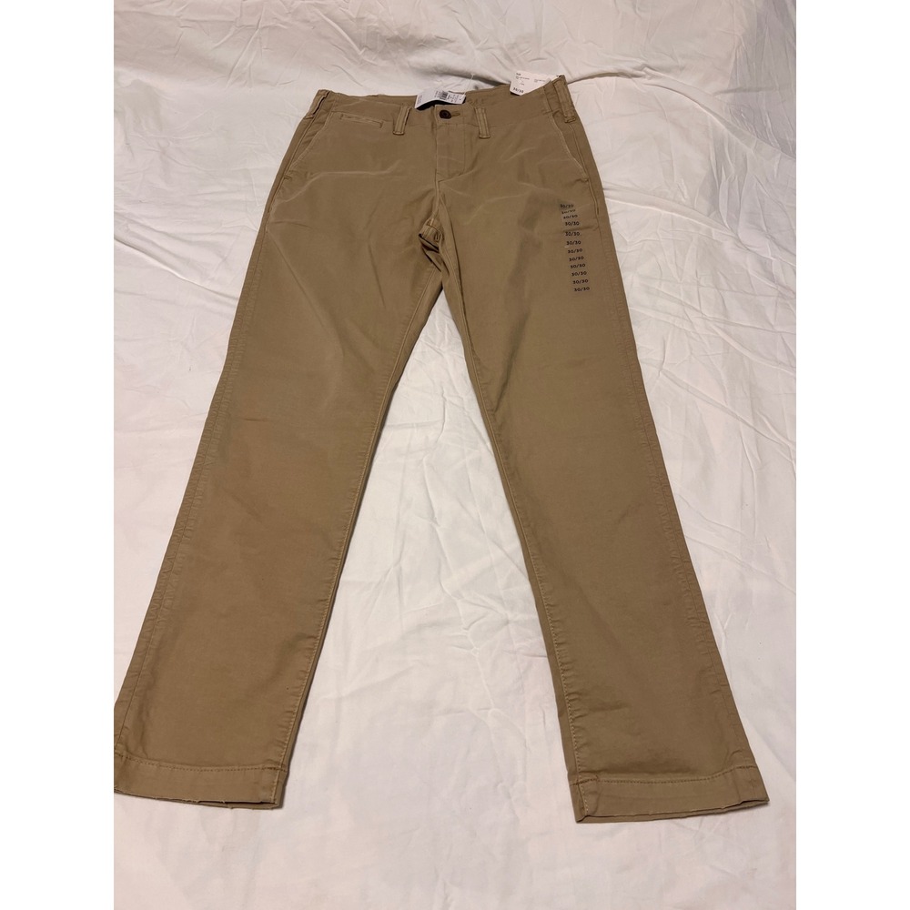 American Eagle Mens Slim Lived-In Khakis Flex Pants 30x30 Tan Chino
